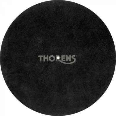 Leather turntable mat - black